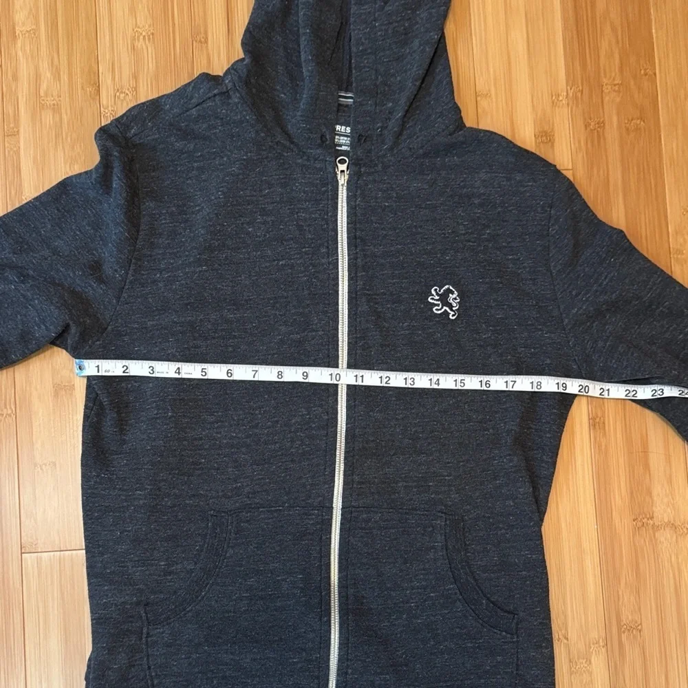 Express Dark Gray Hooded Zip-Up Sweater